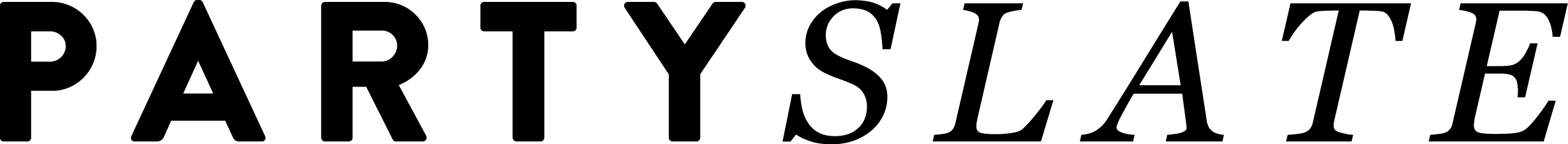 PartySlate logo, black
