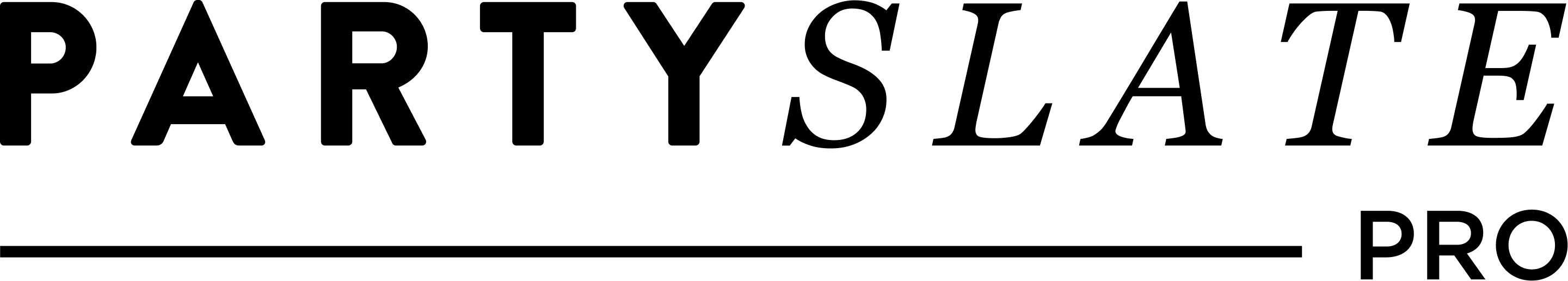 PartySlate Pro logo lockup